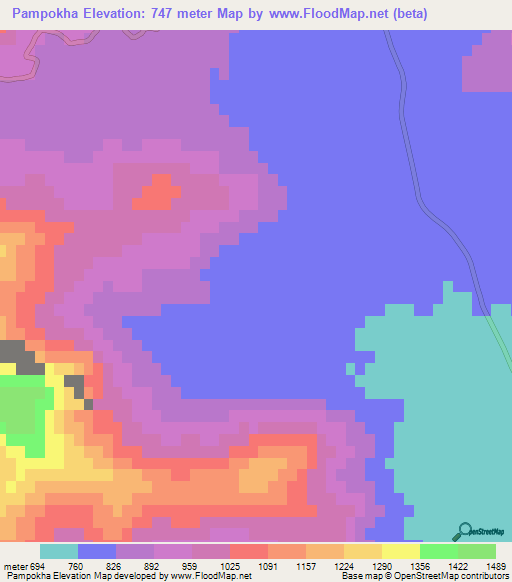 Pampokha,Pakistan Elevation Map