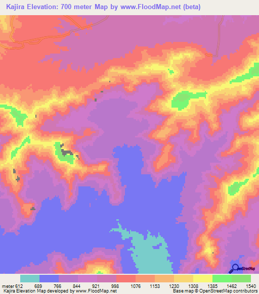 Kajira,Pakistan Elevation Map