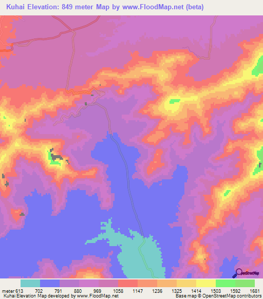 Kuhai,Pakistan Elevation Map