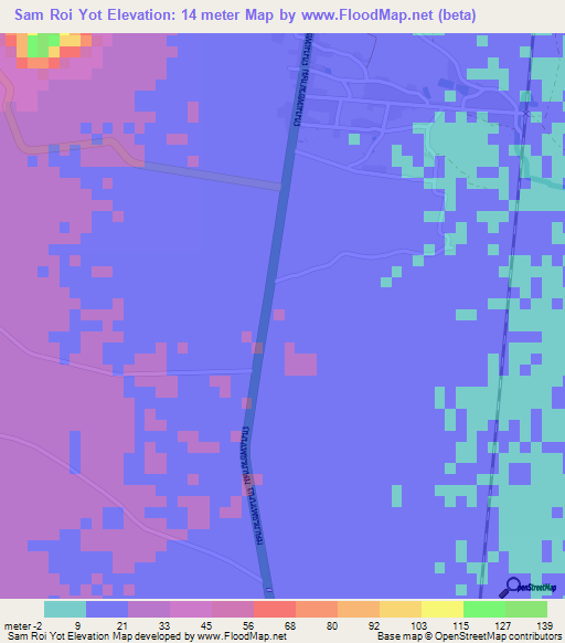 Sam Roi Yot,Thailand Elevation Map