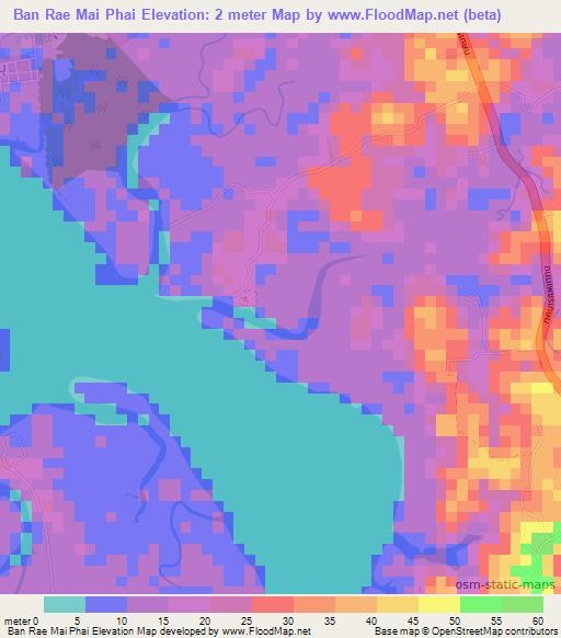 Elevation of Ban Rae Mai Phai,Thailand Elevation Map, Topography, Contour