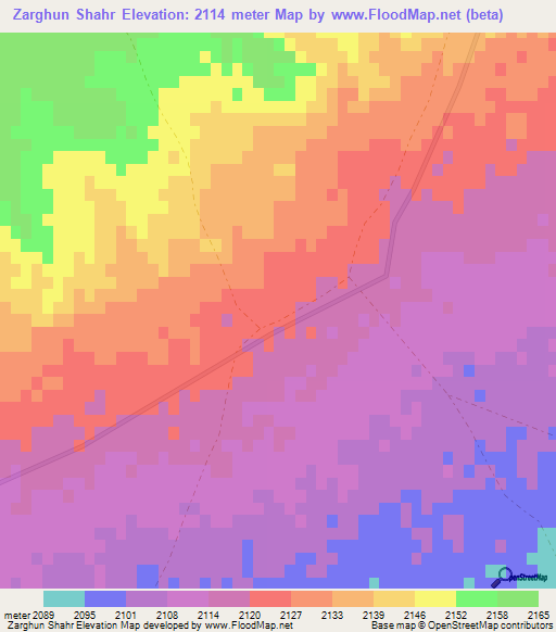 Zarghun Shahr,Afghanistan Elevation Map