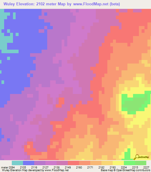 Wuley,Afghanistan Elevation Map