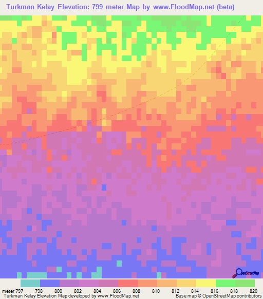 Turkman Kelay,Afghanistan Elevation Map