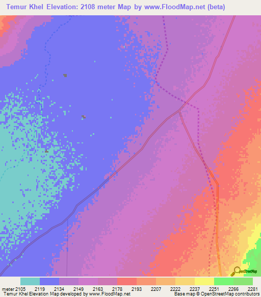 Temur Khel,Afghanistan Elevation Map