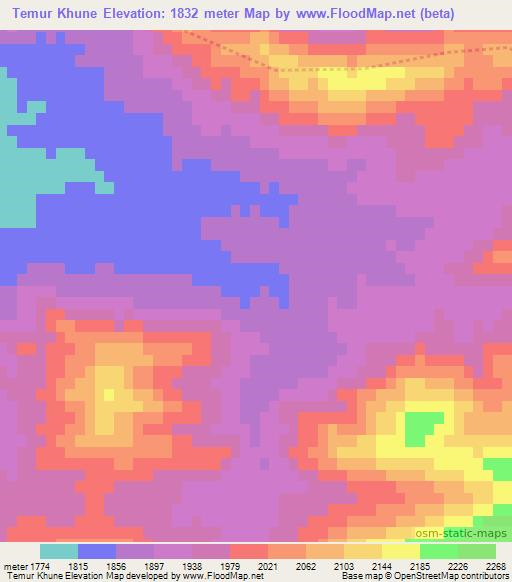 Temur Khune,Afghanistan Elevation Map