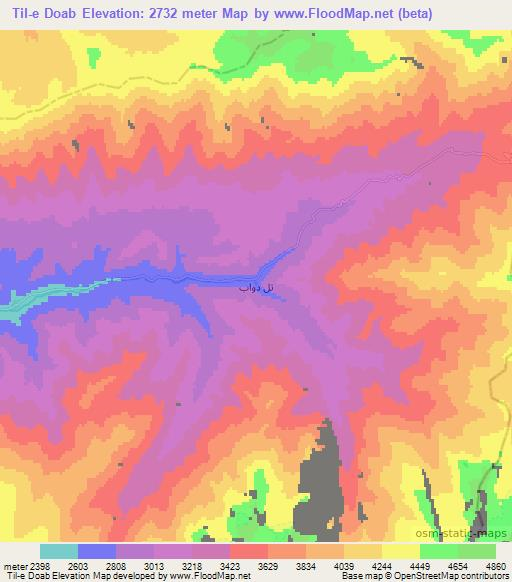 Til-e Doab,Afghanistan Elevation Map