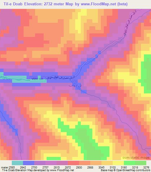 Til-e Doab,Afghanistan Elevation Map