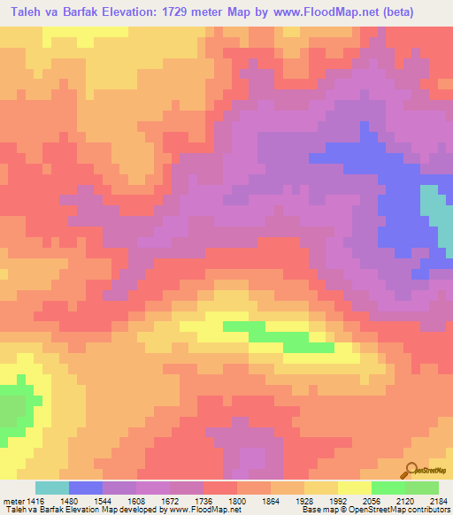 Taleh va Barfak,Afghanistan Elevation Map