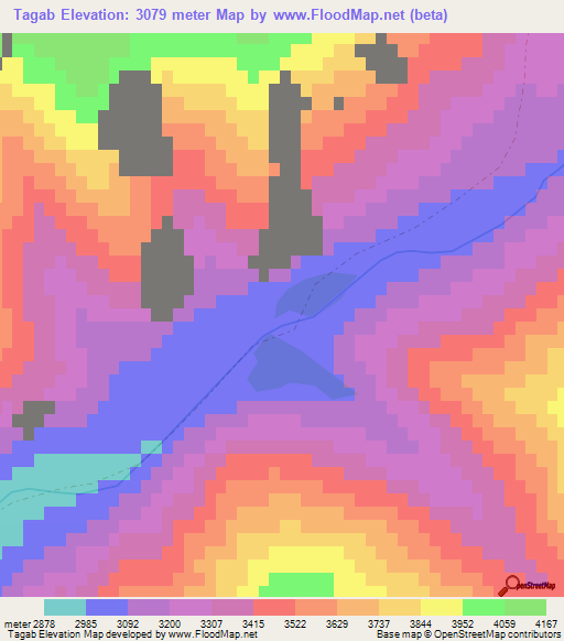 Tagab,Afghanistan Elevation Map