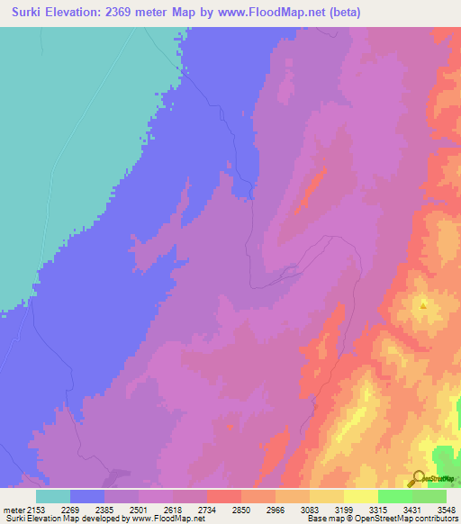 Elevation of Surki,Afghanistan Elevation Map, Topography, Contour