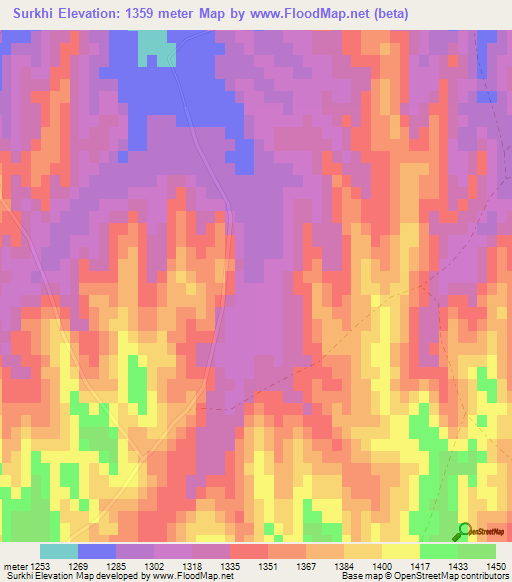 Surkhi,Afghanistan Elevation Map