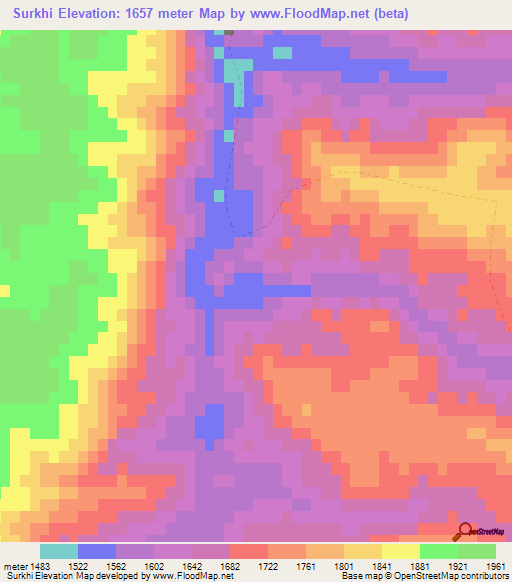 Elevation of Surkhi,Afghanistan Elevation Map, Topography, Contour