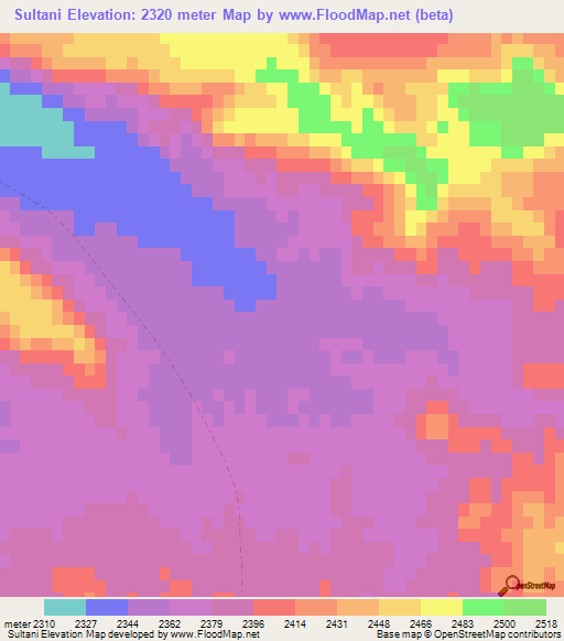 Elevation of Sultani,Afghanistan Elevation Map, Topography, Contour