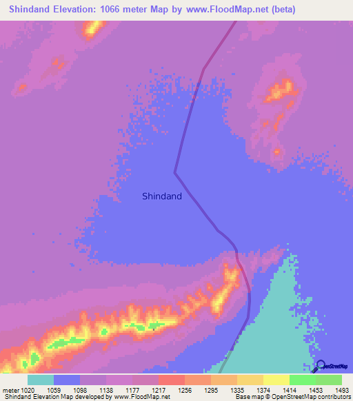 Shindand,Afghanistan Elevation Map