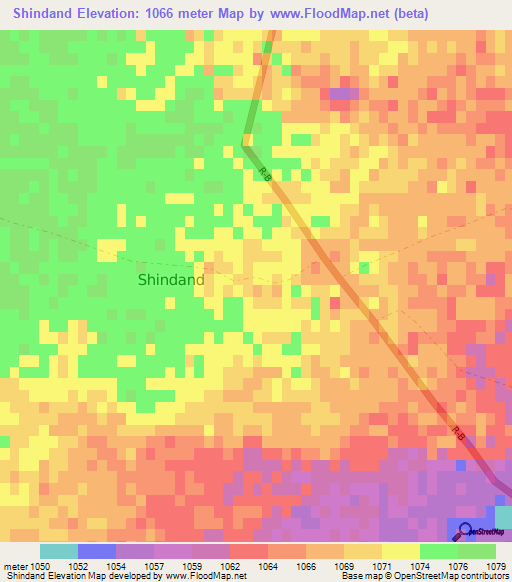 Shindand,Afghanistan Elevation Map