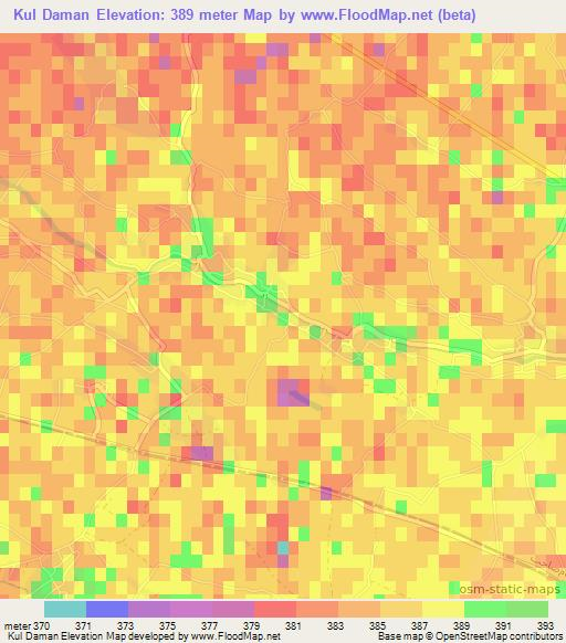 Kul Daman,Afghanistan Elevation Map