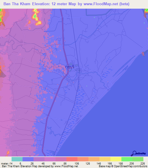 Ban Tha Kham,Thailand Elevation Map