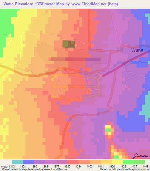 Wana,Pakistan Elevation Map