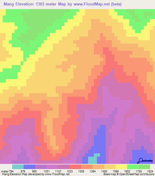 Mang,Pakistan Elevation Map