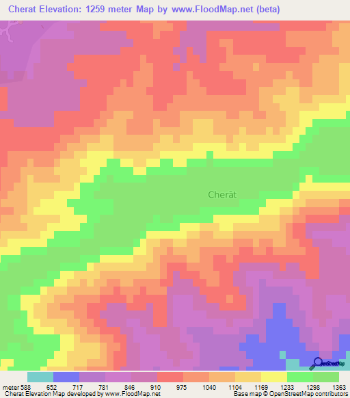 Cherat,Pakistan Elevation Map