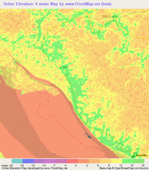 Dohar,Bangladesh Elevation Map