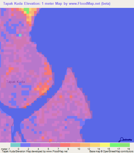 Tapak Kuda,Indonesia Elevation Map