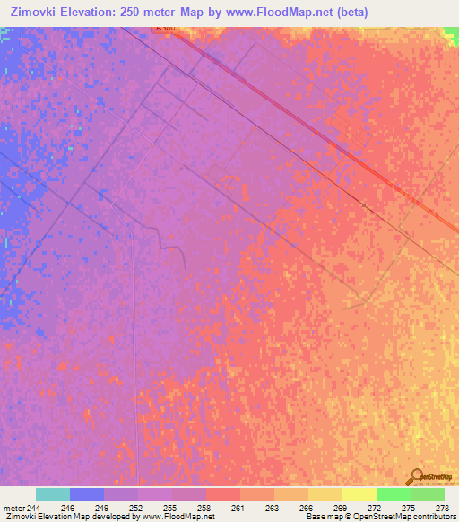 Zimovki,Uzbekistan Elevation Map