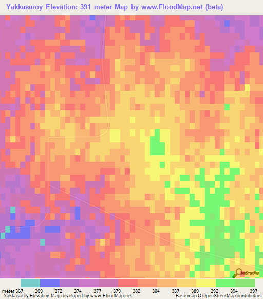 Yakkasaroy,Uzbekistan Elevation Map