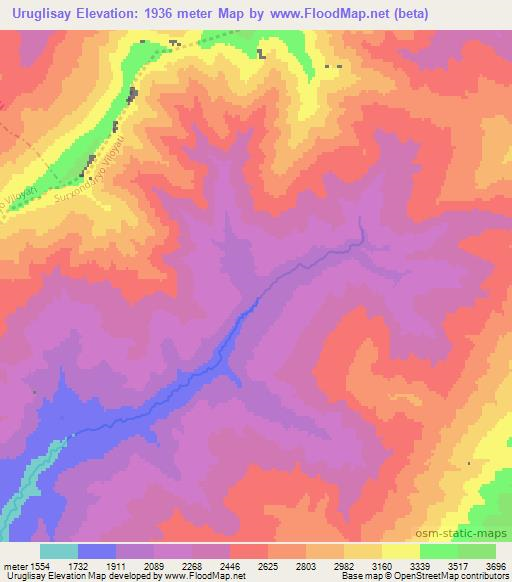 Uruglisay,Uzbekistan Elevation Map