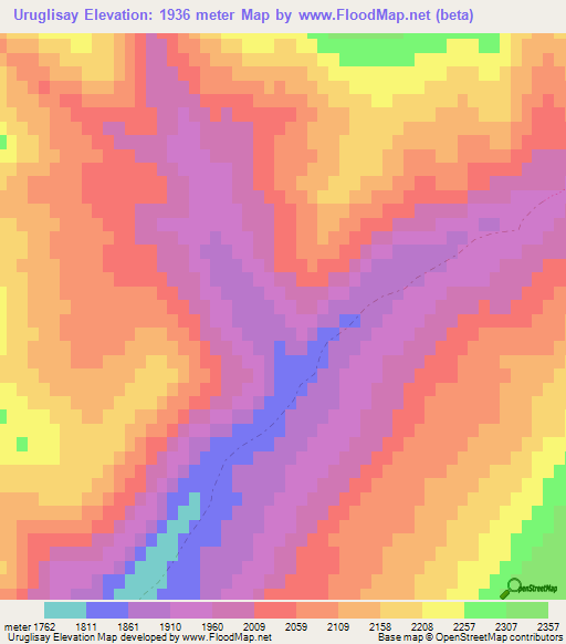 Uruglisay,Uzbekistan Elevation Map