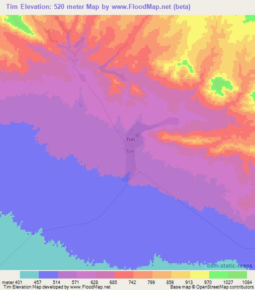 Tim,Uzbekistan Elevation Map