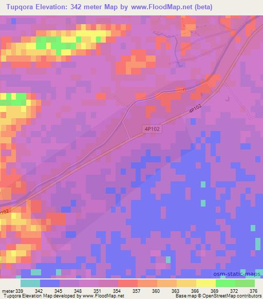 Tupqora,Uzbekistan Elevation Map