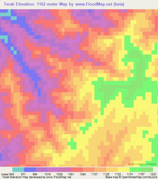 Terak,Uzbekistan Elevation Map