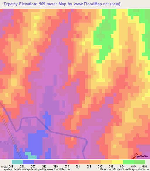 Tepetay,Uzbekistan Elevation Map