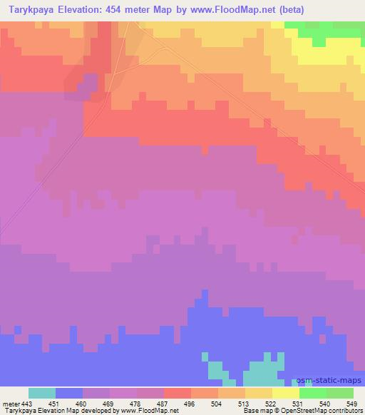 Tarykpaya,Uzbekistan Elevation Map