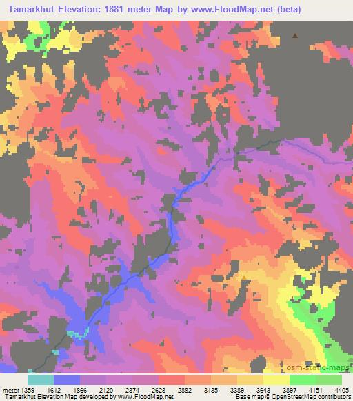 Tamarkhut,Uzbekistan Elevation Map