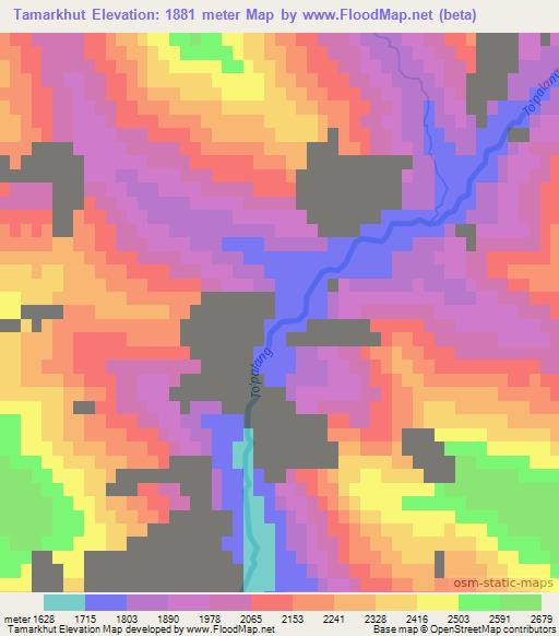 Tamarkhut,Uzbekistan Elevation Map