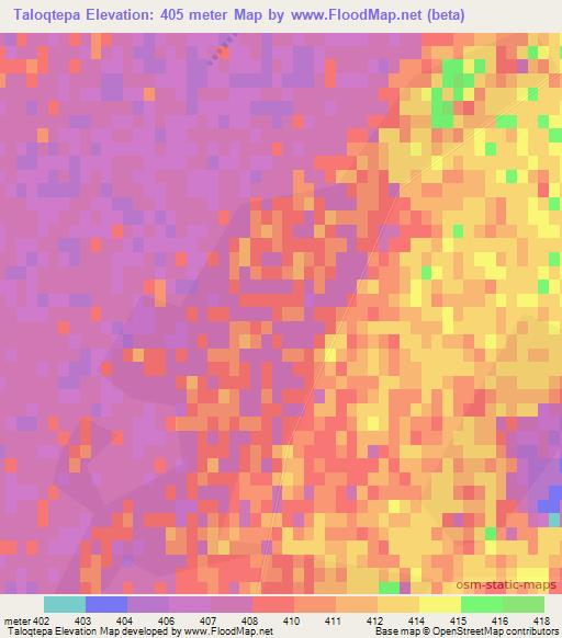 Taloqtepa,Uzbekistan Elevation Map