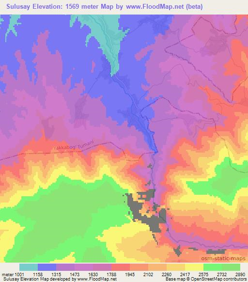 Sulusay,Uzbekistan Elevation Map