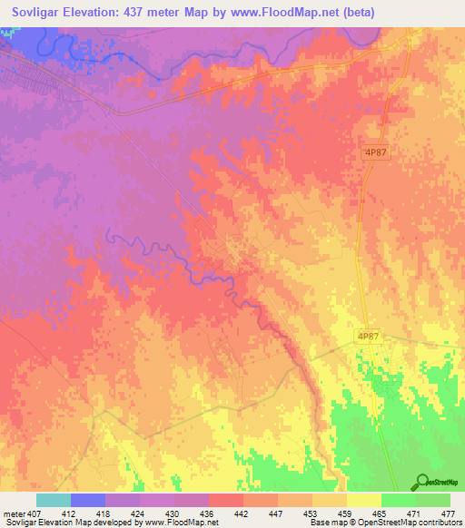 Sovligar,Uzbekistan Elevation Map