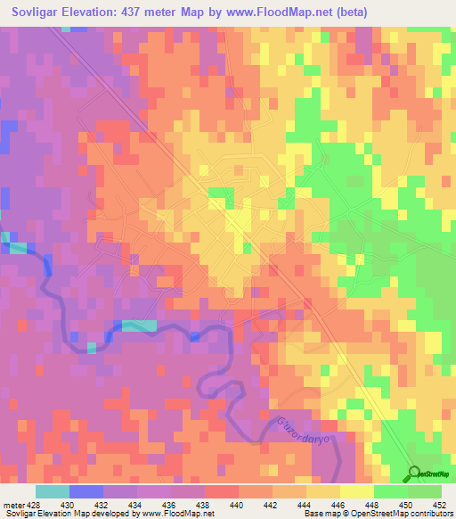 Sovligar,Uzbekistan Elevation Map