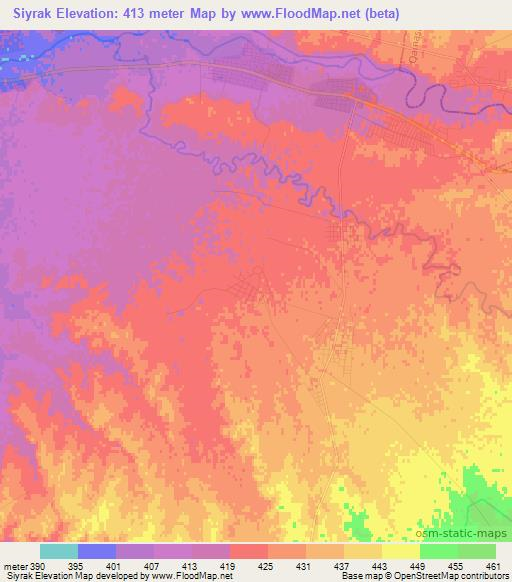 Siyrak,Uzbekistan Elevation Map