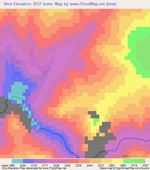 Shut,Uzbekistan Elevation Map