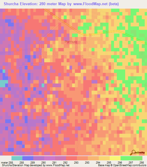 Shurcha,Uzbekistan Elevation Map