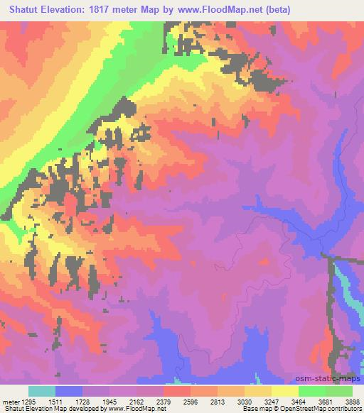 Shatut,Uzbekistan Elevation Map