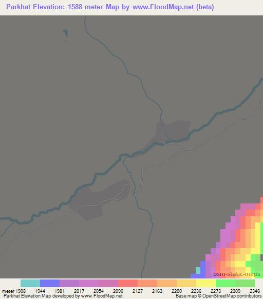 Parkhat,Uzbekistan Elevation Map