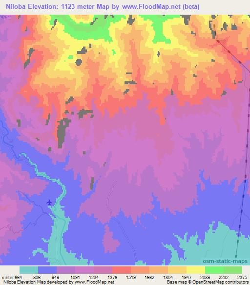 Niloba,Uzbekistan Elevation Map