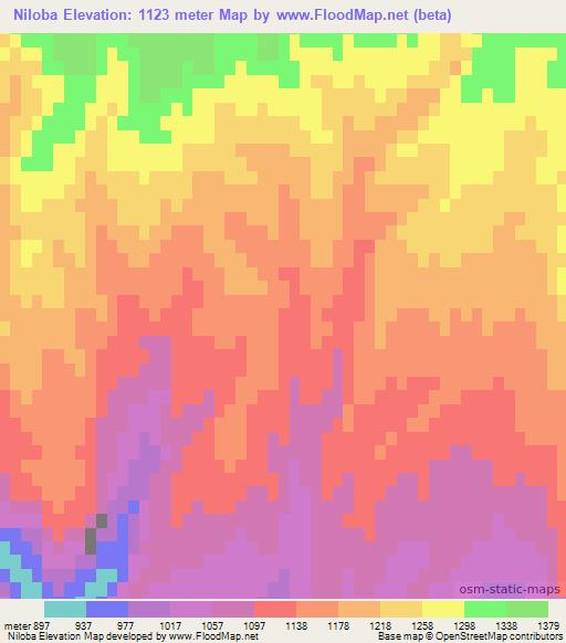 Niloba,Uzbekistan Elevation Map