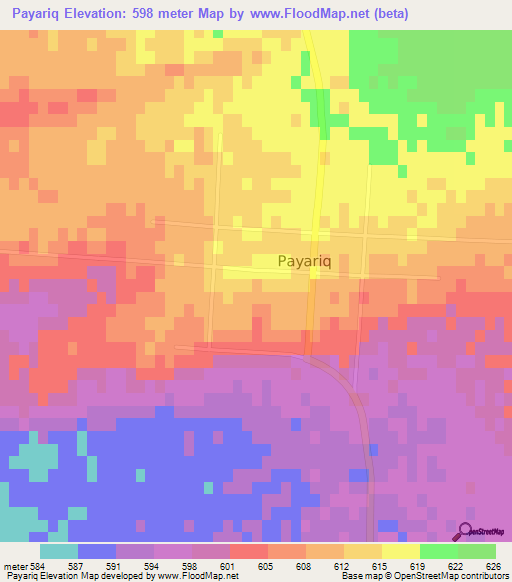 Payariq,Uzbekistan Elevation Map